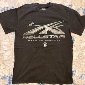 Hellstar path to paradise black tee shirt oversized Brown